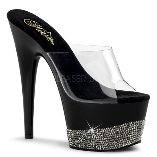 Stripper Shoe Glitter And Pewter Platform