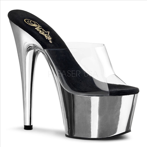 Silver Exotic Dance Shoe With A 7 Inch Heel