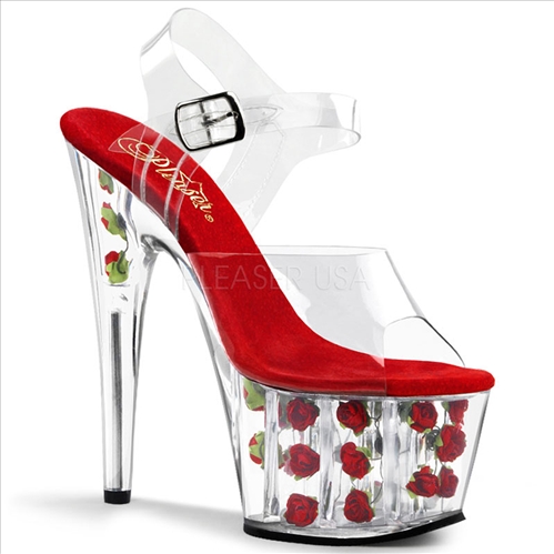 Red Rose Platform Exotic Pole Dancing Shoe