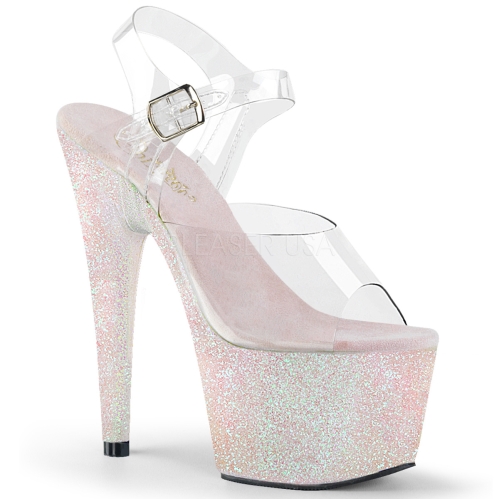 ADORE-708HMG 7 inch Heel Opal Multi Glitter Shoes
