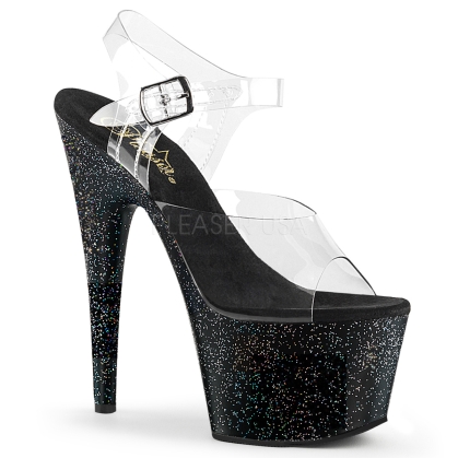 Mini Iridescent Glitters Sparkling Black Pole Shoe