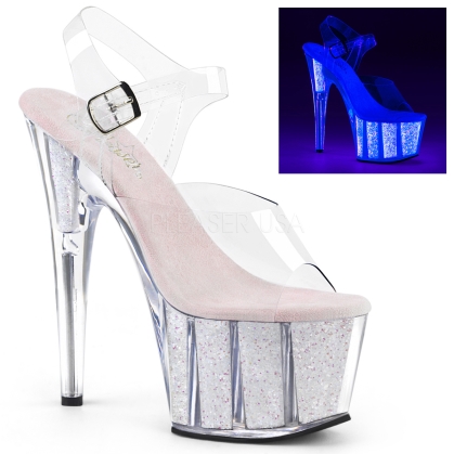 ADORE-708UVG 7 inch Heel UV Neon Opal Glitter