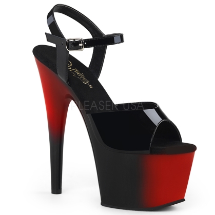 ADORE-709BR 7 inch Heel Two Tone Black Red Shoes