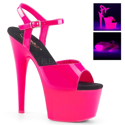 Neon Hot Pink Uv Reactive Exotic Platform Shoe