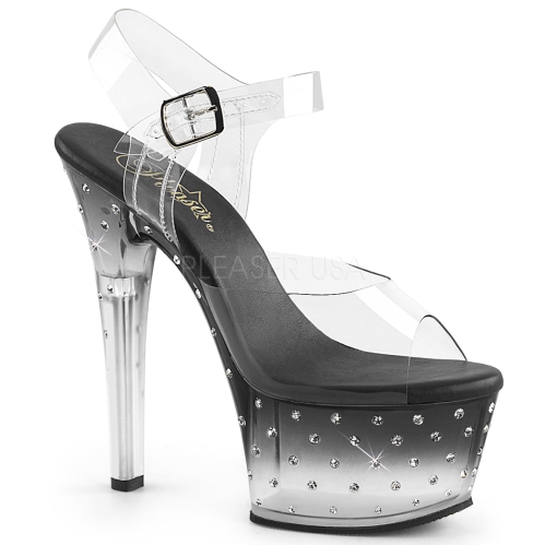 Clear Black Rhinestone Exotic Pole Fitness Shoes