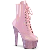 ankle mid calf boots baby pink holo patent baby pi