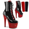 ankle mid calf boots black red patent red rs