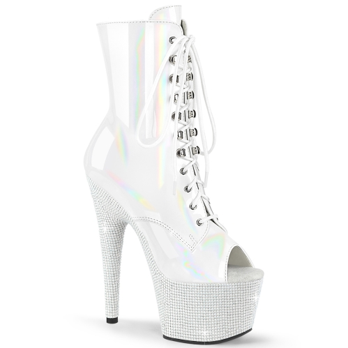 ankle mid calf boots white holo patent white rs