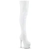 thigh high boots white stretch holo patent white r