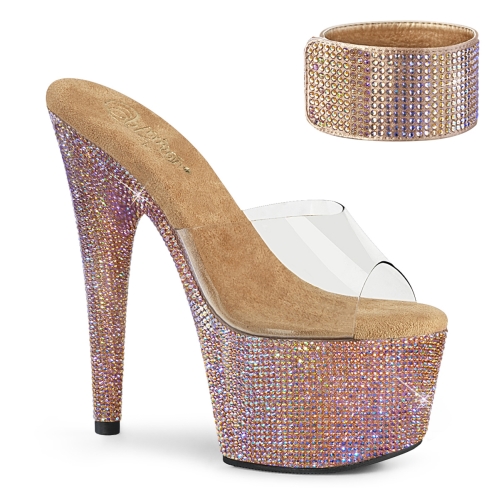 7inch   7 1 2inch heel clear rose gold multi rs