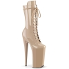 ankle mid calf boots nude patent nude