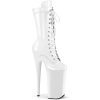 ankle mid calf boots white patent white