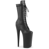 ankle mid calf boots black faux leather black faux