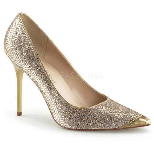 gold glitter business shoes