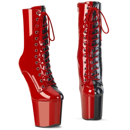 ankle mid calf boots red black patent red black