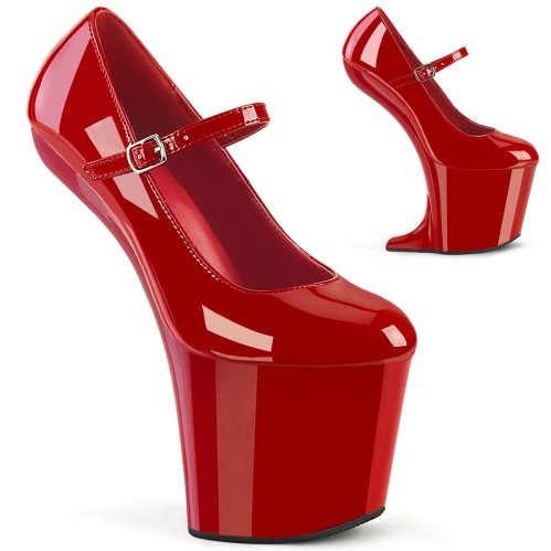 8inch heel red patent red