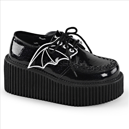 embroidered bat wing creeper shoes