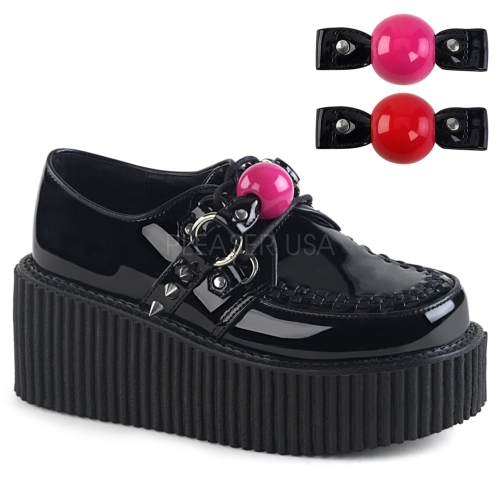 Creeper shoes platform black patent leather