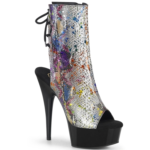 ankle mid calf boots multi color snake print black
