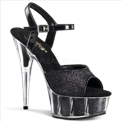 Exotic Black Glitter Platform Exotic Dance Shoe