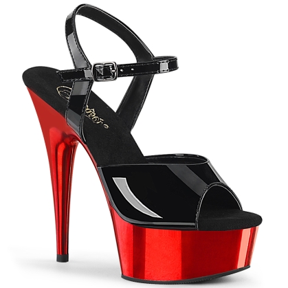 delight 609 black patent red chrome