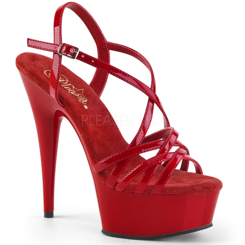 Red Patent Criss-Cross Low Heel Exotic Dance Shoe