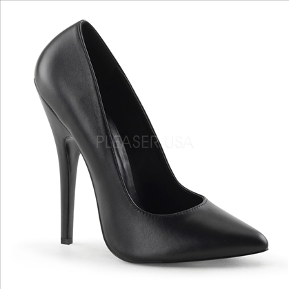 classic pump shiny black leather pointed toe shoe