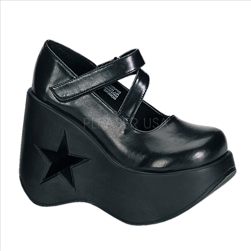 wedge platform star cut out Goth Demonia punk shoes