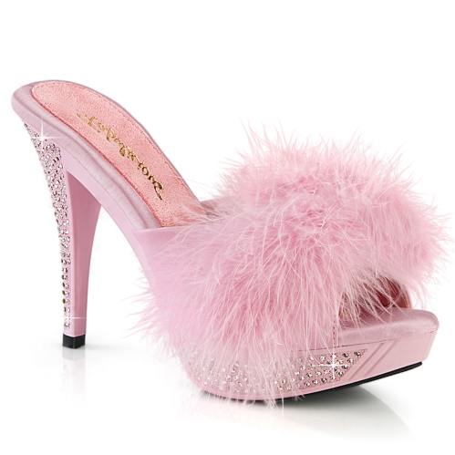 4 1 2inch elegant baby pink marabou faux leather b