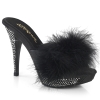 4 1 2inch elegant black marabou faux leather black