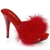 4 1 2inch elegant red marabou faux leather red