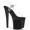 7inch   7 1 2inch heel clear black