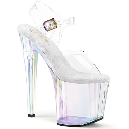7inch   7 1 2inch heel clear holographic tinted