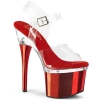 7inch   7 1 2inch heel clear clear red chrome