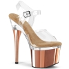 7inch   7 1 2inch heel clear clear rose gold chrom