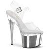 7inch   7 1 2inch heel clear clear silver chrome