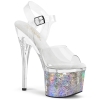 7inch   7 1 2inch heel clear clear silver holo cra