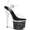 7inch   7 1 2inch heel clear clear black multi gli