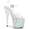 7inch   7 1 2inch heel clear clear white multi gli