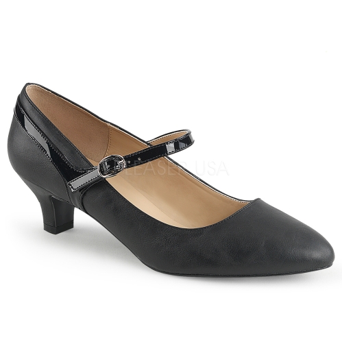 Mary Jane low heel pump professional style matte black shoe