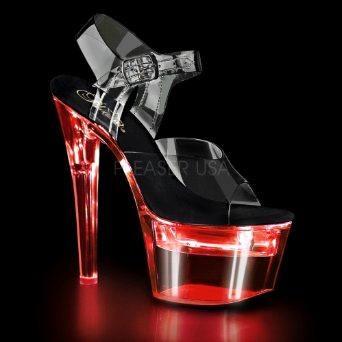 Clear Black Sole Led Lights Usb Charge Exotic Shoe