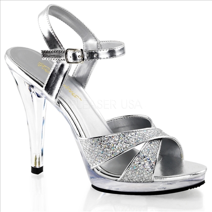 Silver with multi-glitter wedding shoes