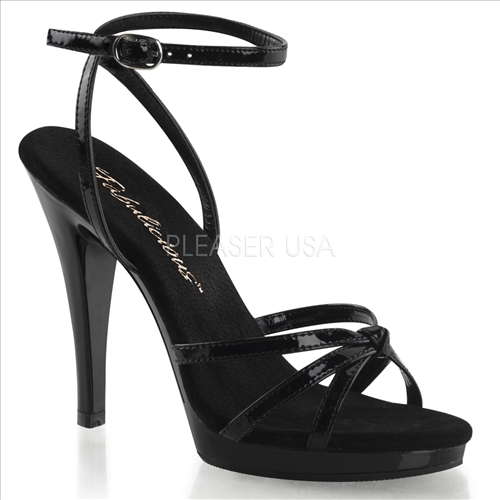 black matte wrap around ankle strap and multi-strap sandal