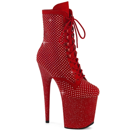 ankle mid calf boots red faux suede rs mesh red ma