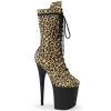 ankle mid calf boots leopard print pony hair black