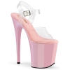 8inch heel clear baby pink