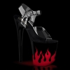 8inch heel clear black red
