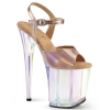 8inch heel rose gold holo patent holo tinted