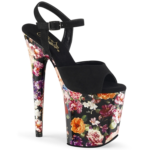 flamingo 809wr black faux suede flower print wrapp