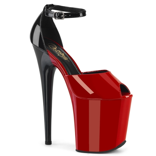 8inch heel red black patent red black